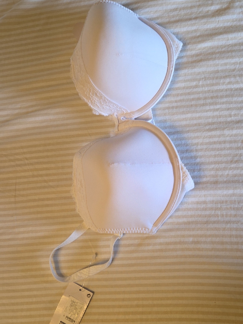 NWT Marks And Spencer's White Padded Lace Trim Bra